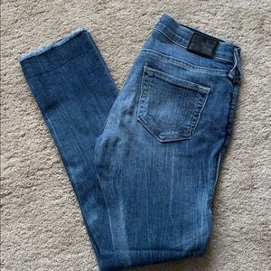 True Religion Denim Jeans with Frayed Hem